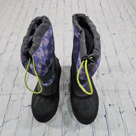 Columbia WOMENS YOUTH SZ 6 Powderbug Plus II Print Snow Boot Waterproof Purple - Picture 2 of 11